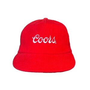 Vintage Coors Beer Red Corduroy Snapback Adjustable Cap Hat Deadstock